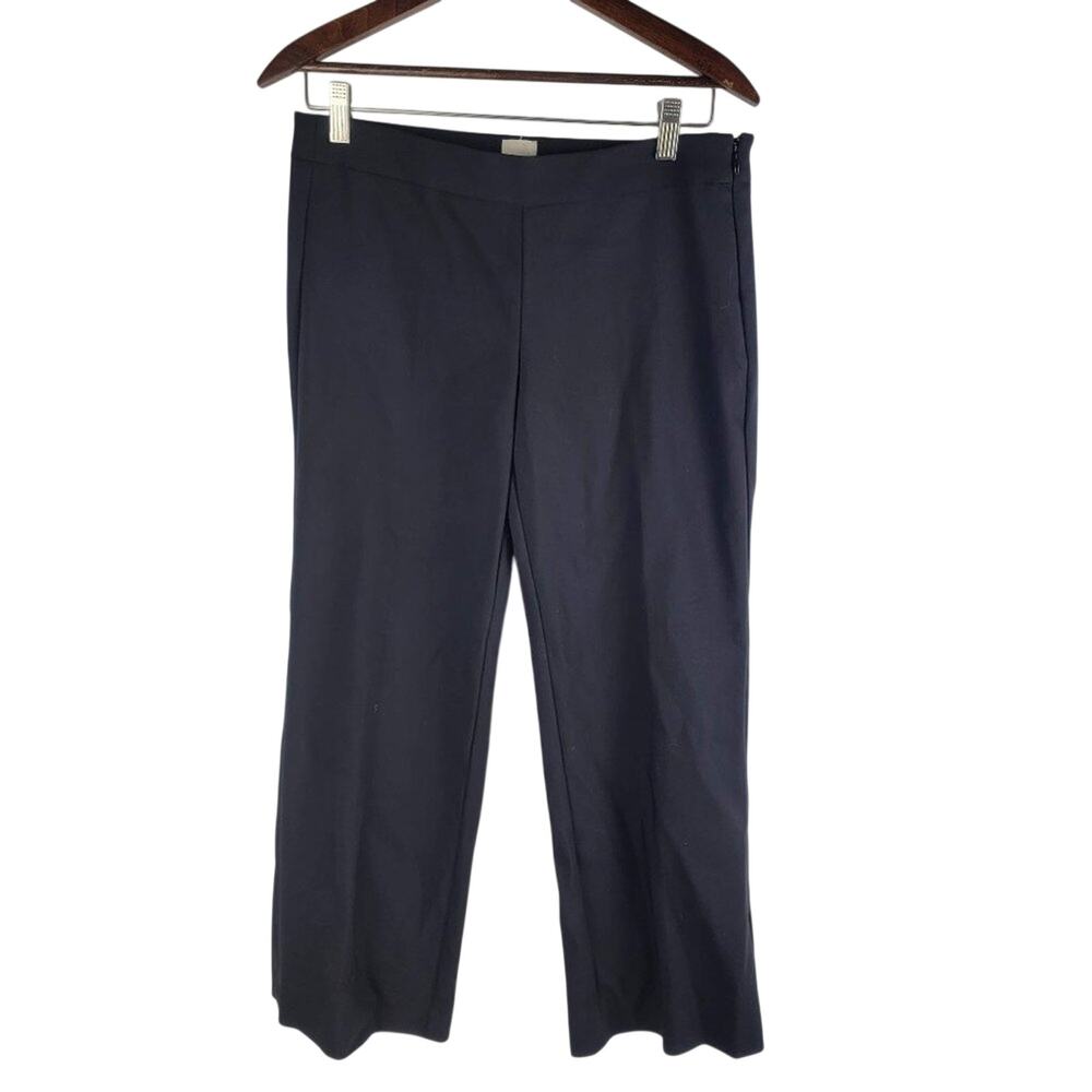NEW Ecru Cropped Ankle Pants Black Straight Leg High Rise Size 4